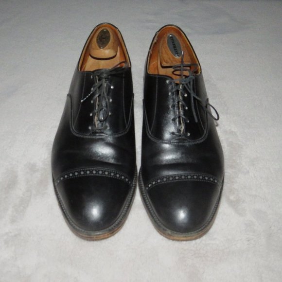 Trickers Black Leather Balmoral Captoe Oxfords 10D